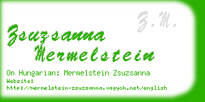 zsuzsanna mermelstein business card
